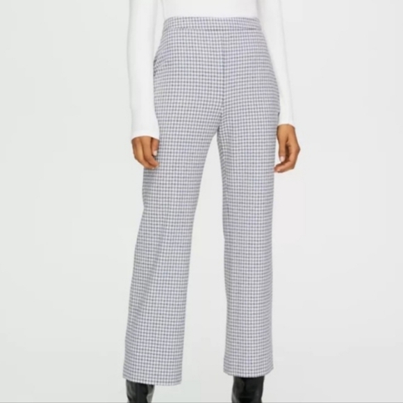 Aritzia Wilfred Kick Flare High Waist Gingham Pants size 4 - Picture 4 of 6